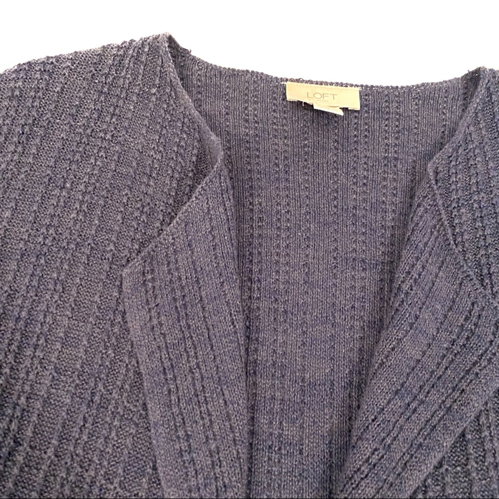 Loft Knit Cardigan Sweater Purple